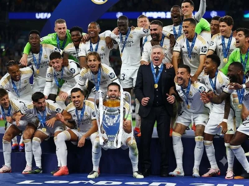 Real Madrid dẫn đầu lịch sử Champions League với 15 chức vô địch.
